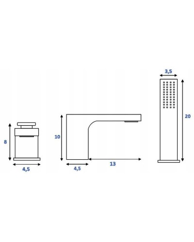 Смеситель на борт ванны Rea Sonic REA-B0185