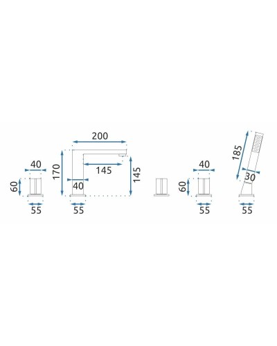 Смеситель на борт ванны Rea Icon REA-B3622