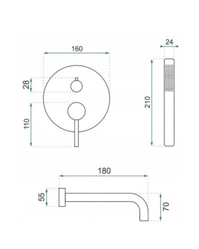Смеситель для ванны Rea Lungo REA-B6930