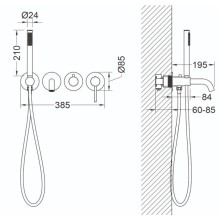 Смеситель для ванны Timo Saona 2314/03YSM