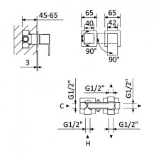 Смеситель для ванны Cezares Porta PORTA-VDIM3-M-BIO