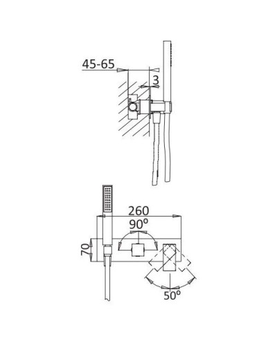 Смеситель для ванны Cezares Porta PORTA-VDM2-BIO