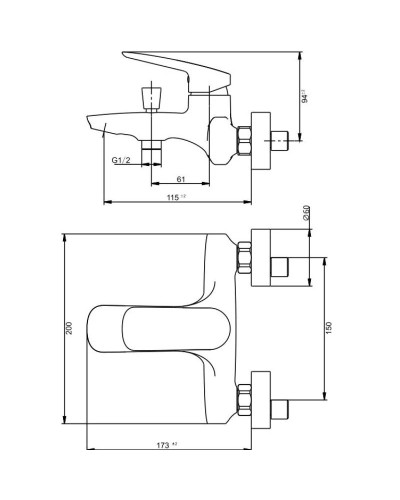 Смеситель для ванны Savol SK-H7101