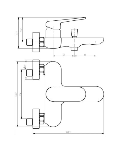 Смеситель для ванны Savol SK-H6101