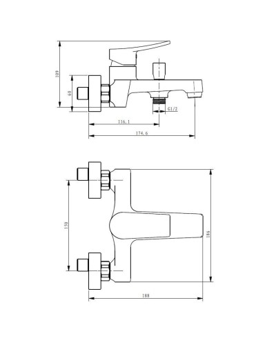 Смеситель для ванны Savol SK-H3101