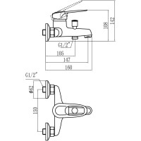 Смеситель для ванны Savol S-T3204