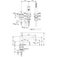 Смеситель на борт ванны Kludi Bozz 384480576