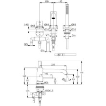 Смеситель на борт ванны Kludi Bozz 384480576