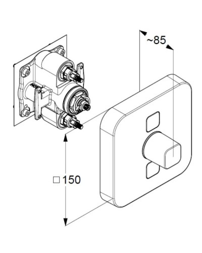 Смеситель для ванны Kludi Push 387110538