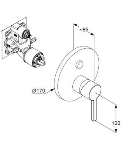 Смеситель для ванны Kludi Nova Fonte Pura 206590515