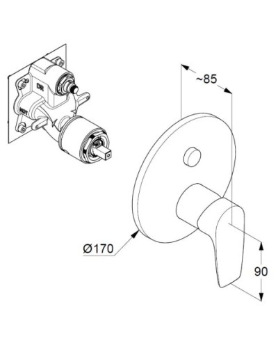 Смеситель для ванны Kludi Pure&Solid 346590575