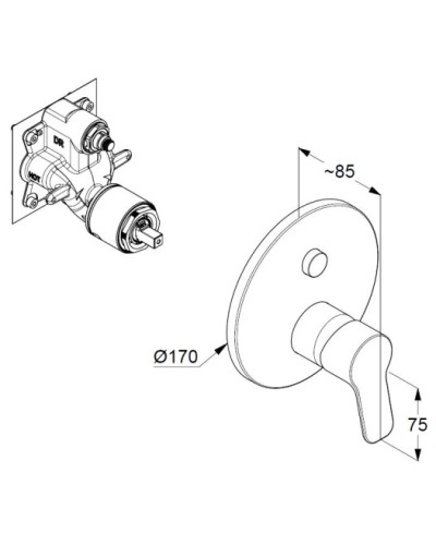 Смеситель для ванны Kludi Pure&Easy 376590565