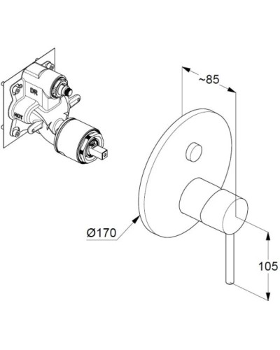 Смеситель для ванны Kludi Bozz 386593976