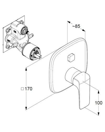 Смеситель для ванны Kludi Ameo 416590575