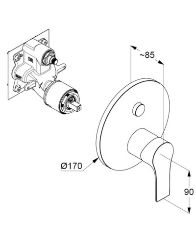 Смеситель для ванны Kludi Zenta SL 486590565