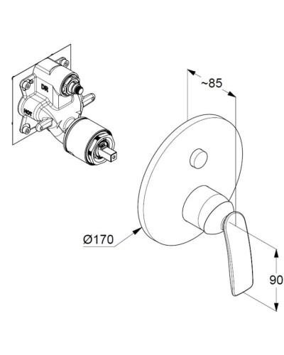 Смеситель для ванны Kludi Balance 526590575