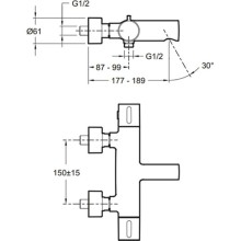 Термостат для ванны Jacob Delafon Cuff E37037-CP