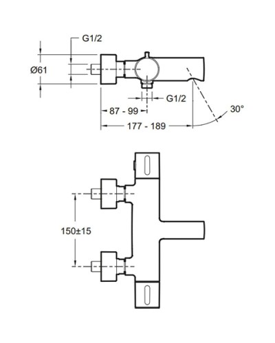 Термостат для ванны Jacob Delafon Cuff E37037-CP