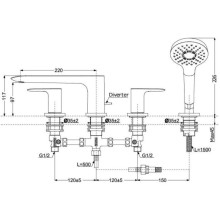 Смеситель на борт ванны Toto GA TBG04202R