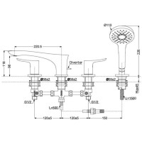 Смеситель на борт ванны Toto GO TBG01202R