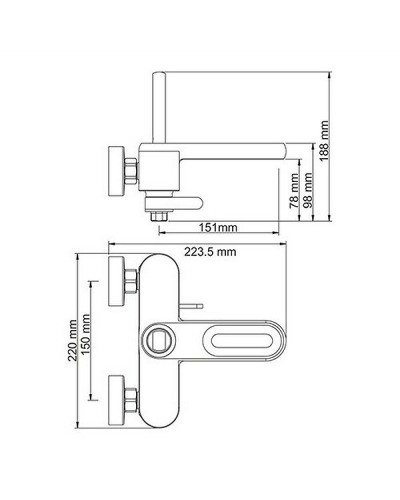 Смеситель для ванны WasserKRAFT Kammel 1801 Хром