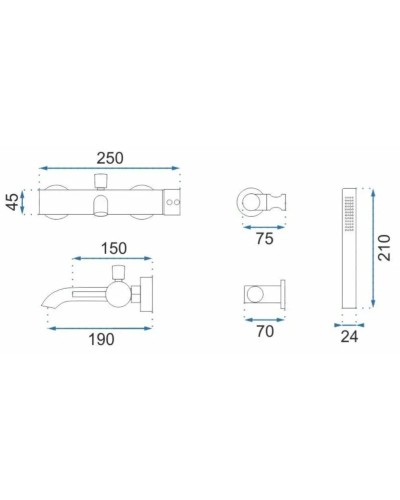 Смеситель для ванны Rea Lungo REA-B8030