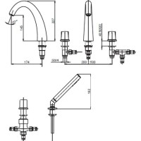 Смеситель на борт ванны Jacob Delafon Elevation E18876-CP