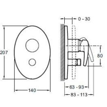 Смеситель для ванны Jacob Delafon Panache E98716-CP