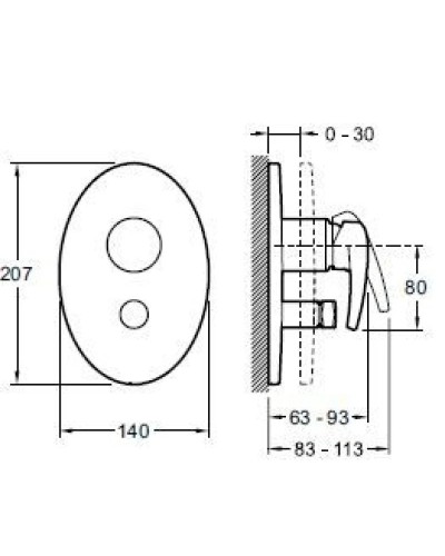 Смеситель для ванны Jacob Delafon Panache E98716-CP