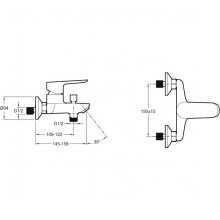 Смеситель для ванны Jacob Delafon Oscar E29844-CP Хром