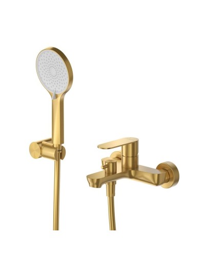 Смеситель для ванны и душа в комплекте с ручным душем, шлангом и держателем CEZARES STYLUS-VD-BORO