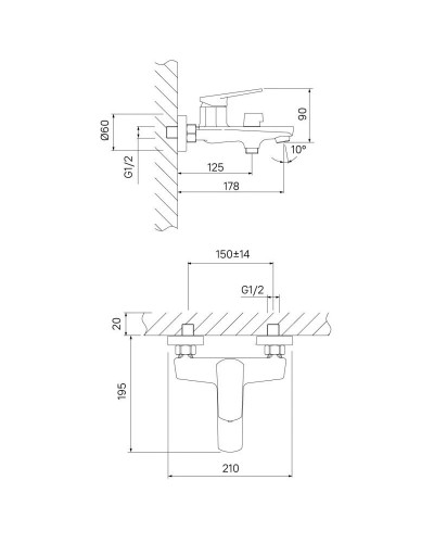 Смеситель для ванны IDDIS Esper ESPSB00i02WA