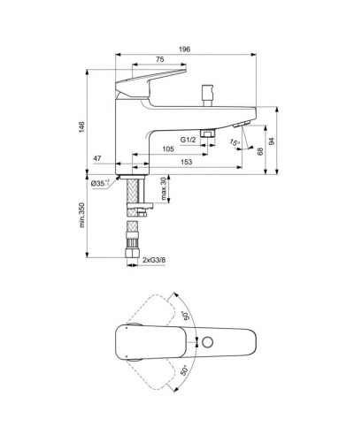 Смеситель на борт ванны Ideal Standard Ceraplan BD257AA