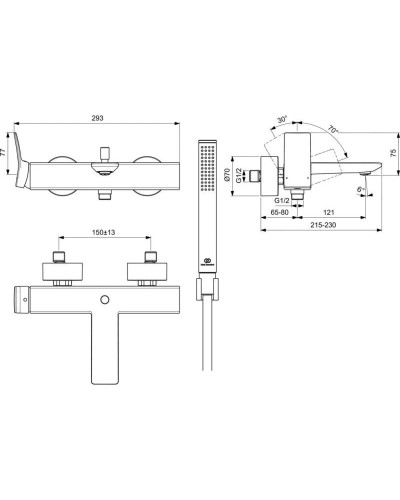 Смеситель для ванны Ideal Standard Conca BC763AA