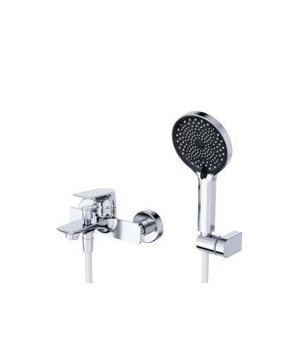Смеситель для ванны и душа в комплекте с ручным душем, шлангом и держателем BelBagno MARINO-VASM-CRM