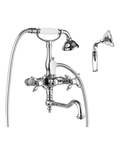 Смеситель для ванны с поворотным изливом с ручным душем, шлангом 150 см CEZARES NOSTALGIA-VDF-01-M