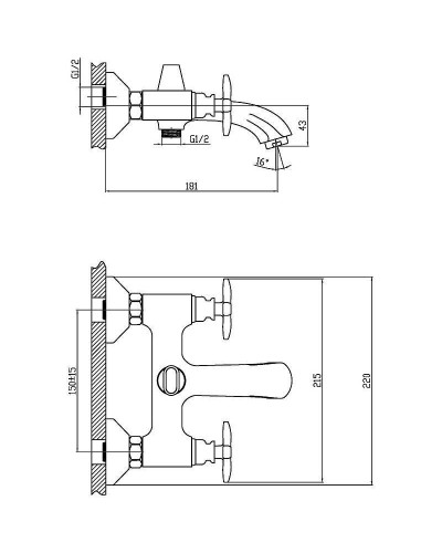 Смеситель для ванны Orange Kristi M33-100cr Хром