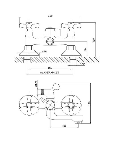 Смеситель для ванны Orange Classic M M71-212cr Хром