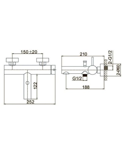 Смеситель для ванны Caprigo Don 53-011-CRM