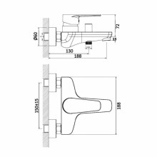 Смеситель для ванны Orange Flipo M23-100cr Хром
