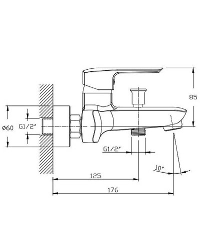 Смеситель для ванны Orange Merci M13-100cr Хром