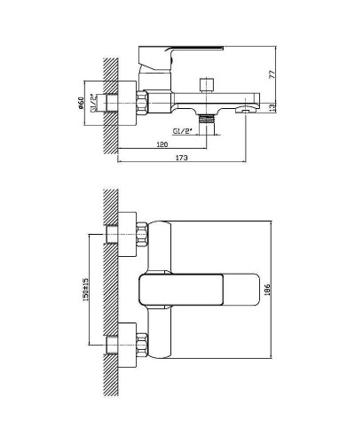 Смеситель для ванны Orange Plito M16-100cr Хром