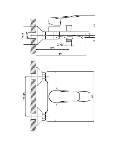 Смеситель для ванны Orange Berti M17-100cr Хром