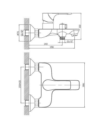 Смеситель для ванны Orange Aristo M19-100cr Хром