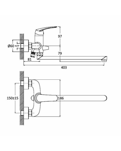 Смеситель для ванны Orange Alfi M18-211cr универсальный Хром