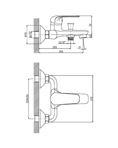 Смеситель для ванны Orange Iris M41-100cr Хром