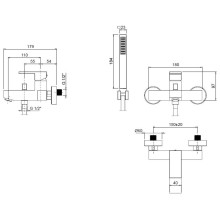 Смеситель для ванны и душа CEZARES UNIKA-VDM-BIO