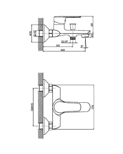Смеситель для ванны Orange Sofi M43-100cr Хром