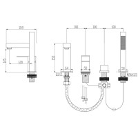 Смеситель на борт ванны Grocenberg GB6008-1BL
