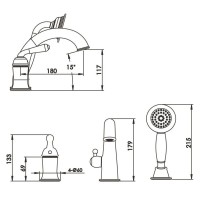 Смеситель на борт ванны Rose R0212E